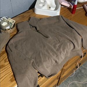 Wemon’s Brown Quarter-Zip Sweater